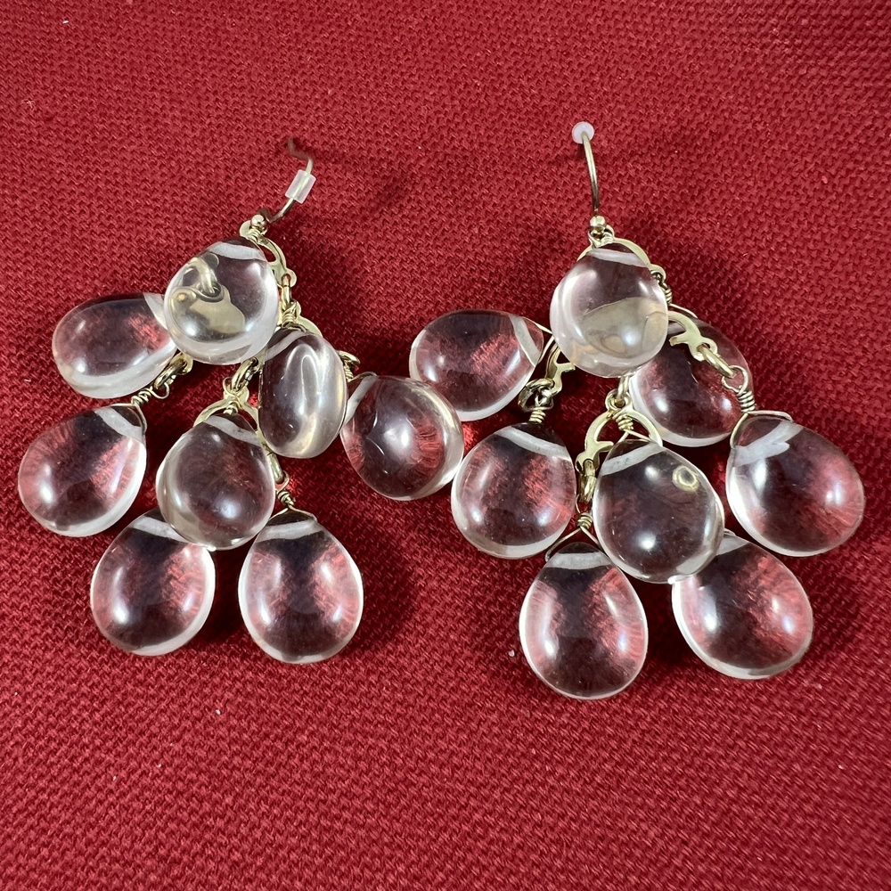J Crew Dangle Earrings Chandelier Teardrop Fashion French Hook Elegant Classic